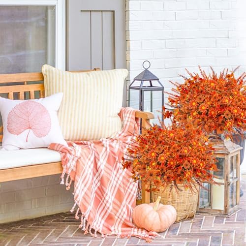 Uieke 36PCS Artificial Mums Fall Decor for Outdoor