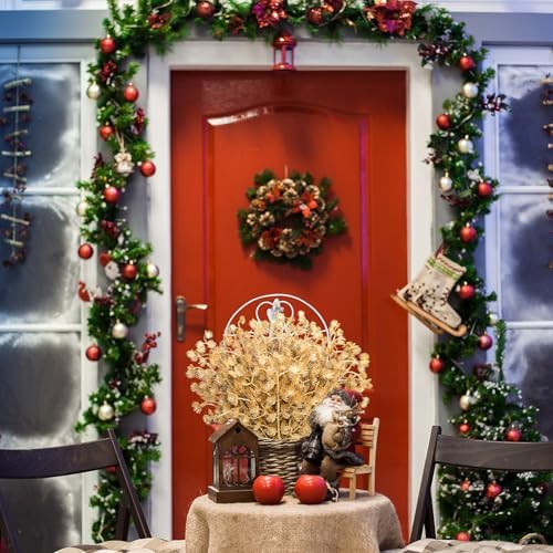 RECUTMS 20 Pack Glitter Artificial Christmas Branches