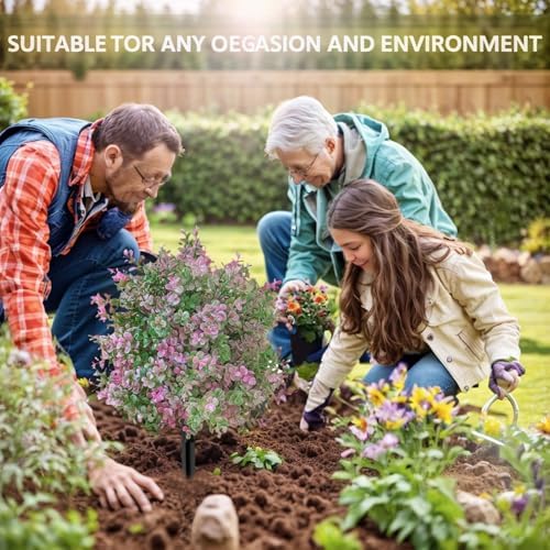 Owls Yard Artificial Boxwood Plants Purple and Green Faux Bushes
