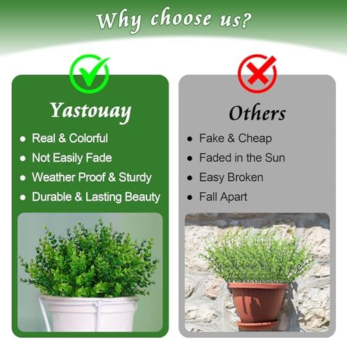 Yastouay 34 Bundle Artificial Flowers for Outdoor Decor