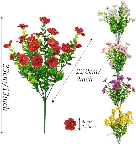 XONOR Artificial Eucalyptus Flowers for Outdoor Decor