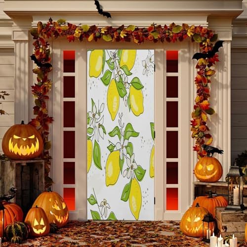 Susiyo Rellow Lemon Tree Halloween Door Cover