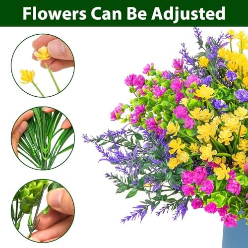 12 Bundle Artificial Flowers for Outdoor Decoration