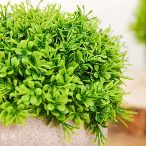 Efavormart 2 Pack Potted Artificial Boxwood Topiary in Gray Planter Pots