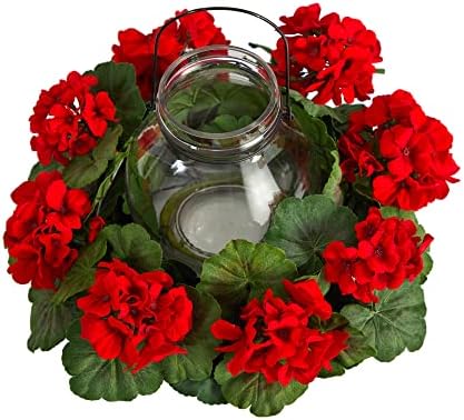 Nearly Natural 16 Inch Artificial Geranium Candelabrum