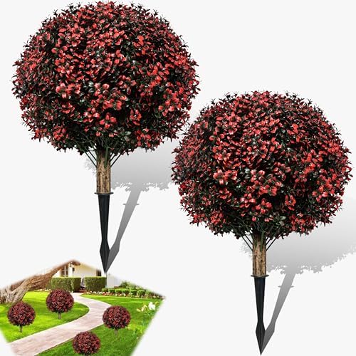 Ronyila Fall Artificial Boxwood Tree Set of 2