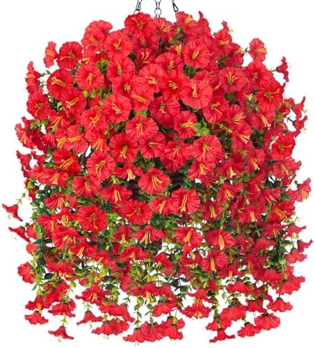 HyeFlora Artificial Hanging Flowers with Basket