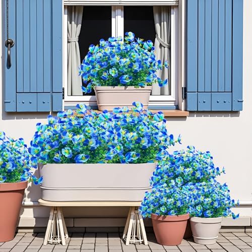 NOV FIRE Artificial Flowers for Outdoor Decor Blue