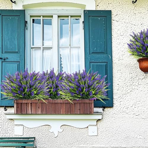 12pcs Purple Artificial Lavender Flowers for Outdoor Decor