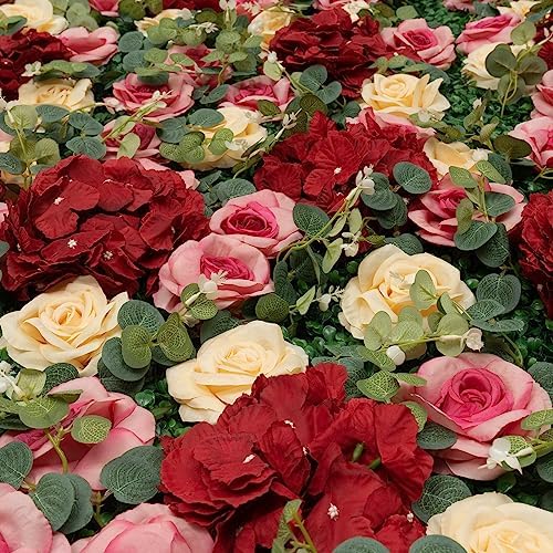 DNYSYSJ Flower Wall 12PCS Artificial Flowers Decor Panel