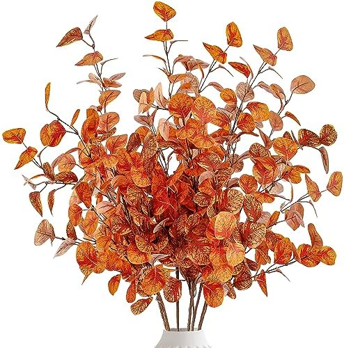 Sggvecsy 6 Pcs Artificial Eucalyptus Fall Decorations