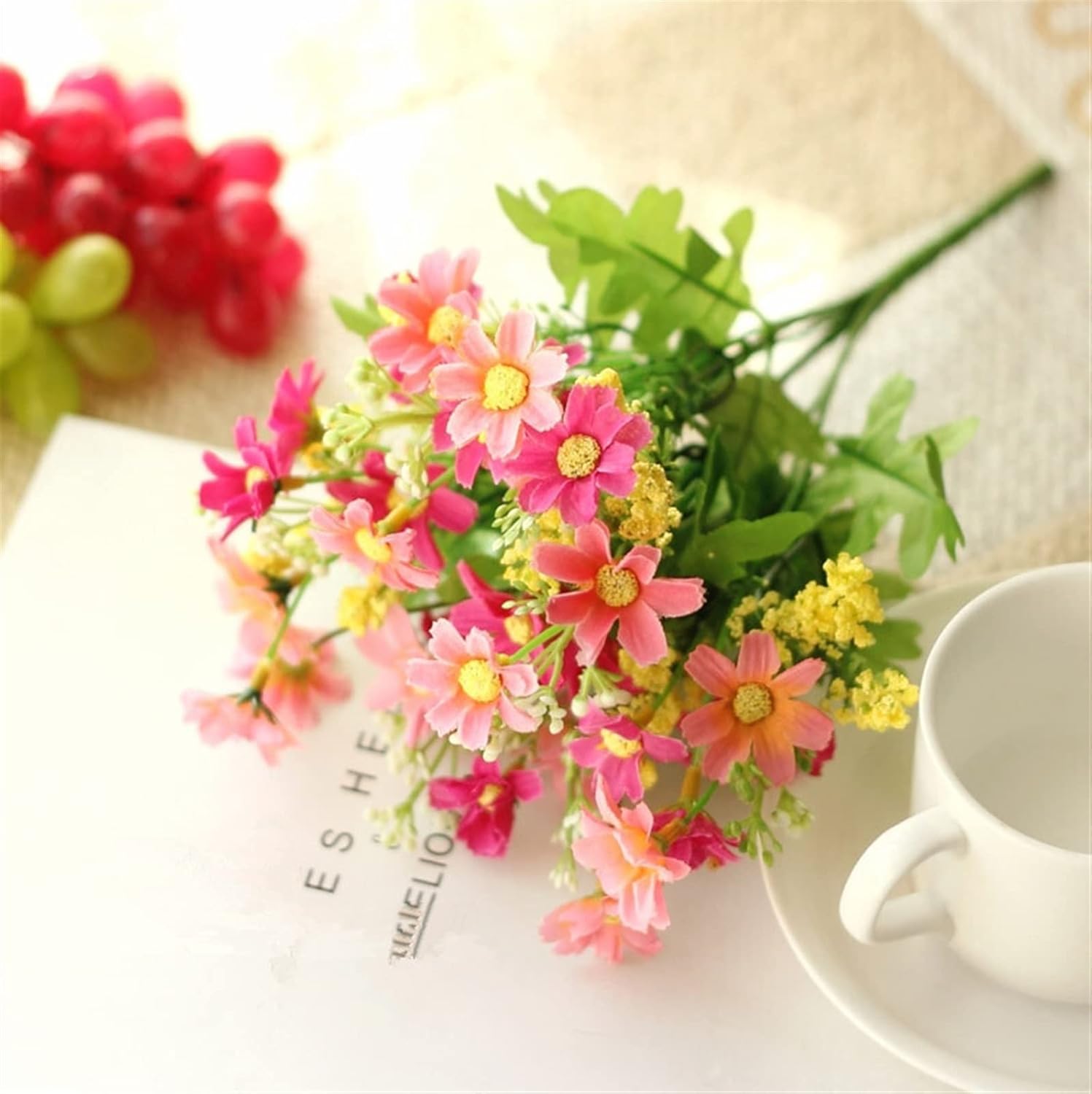 GaRcan Artificial Flowers Bouquet 7 Branch 28 Heads Wedding Decor