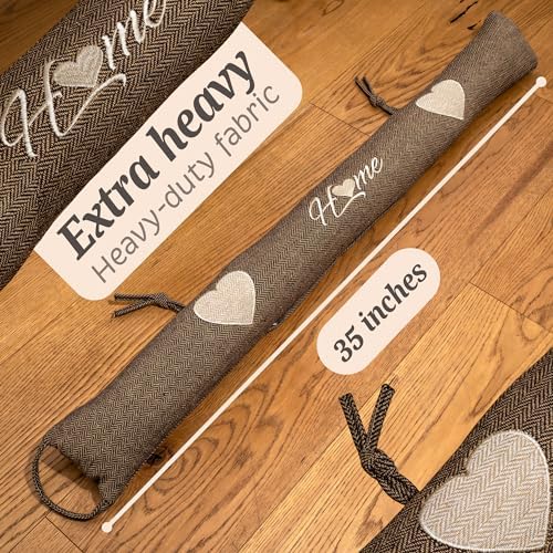 Praknu Door Draft Stopper 35 Inches Brown