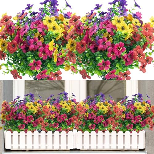 NOV FIRE Artificial Flowers 8 Bundle Mix Colors