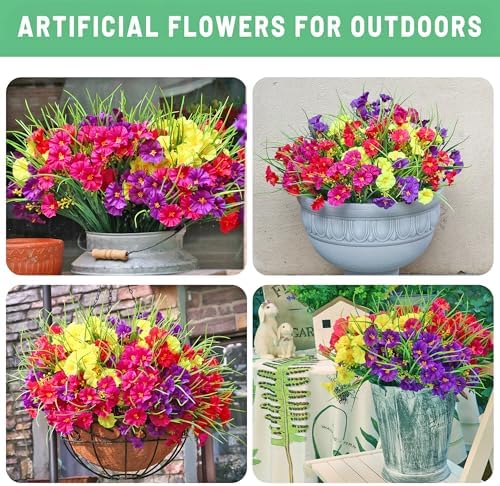 16PCS Artificial Fake Outdoor Flowers Plants with Wheat Ears