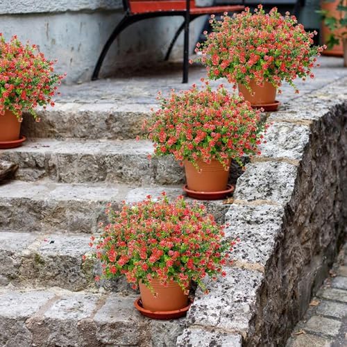 NETAP 20 Bundle UV Resistant Artificial Flowers Set Red