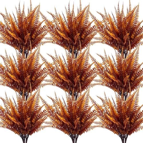 TURNMEON 12 Bundle Artificial Fall Flowers UV Resistant Decor