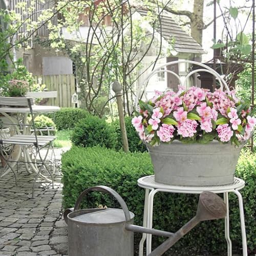 6 Pcs Artificial Impatiens Flowers for Outdoor Decor