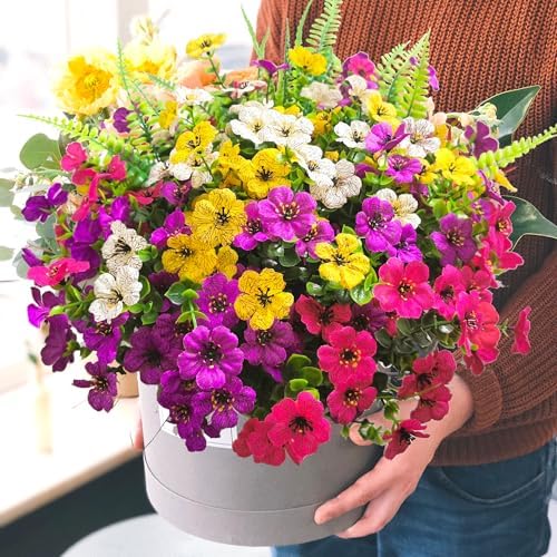 16 Bundle Artificial Flowers for Outdoor Decor