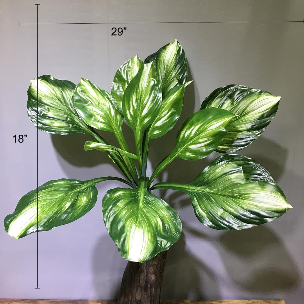 4 Packs Halcyon Hosta Artificial Plants 19 Inch Decor
