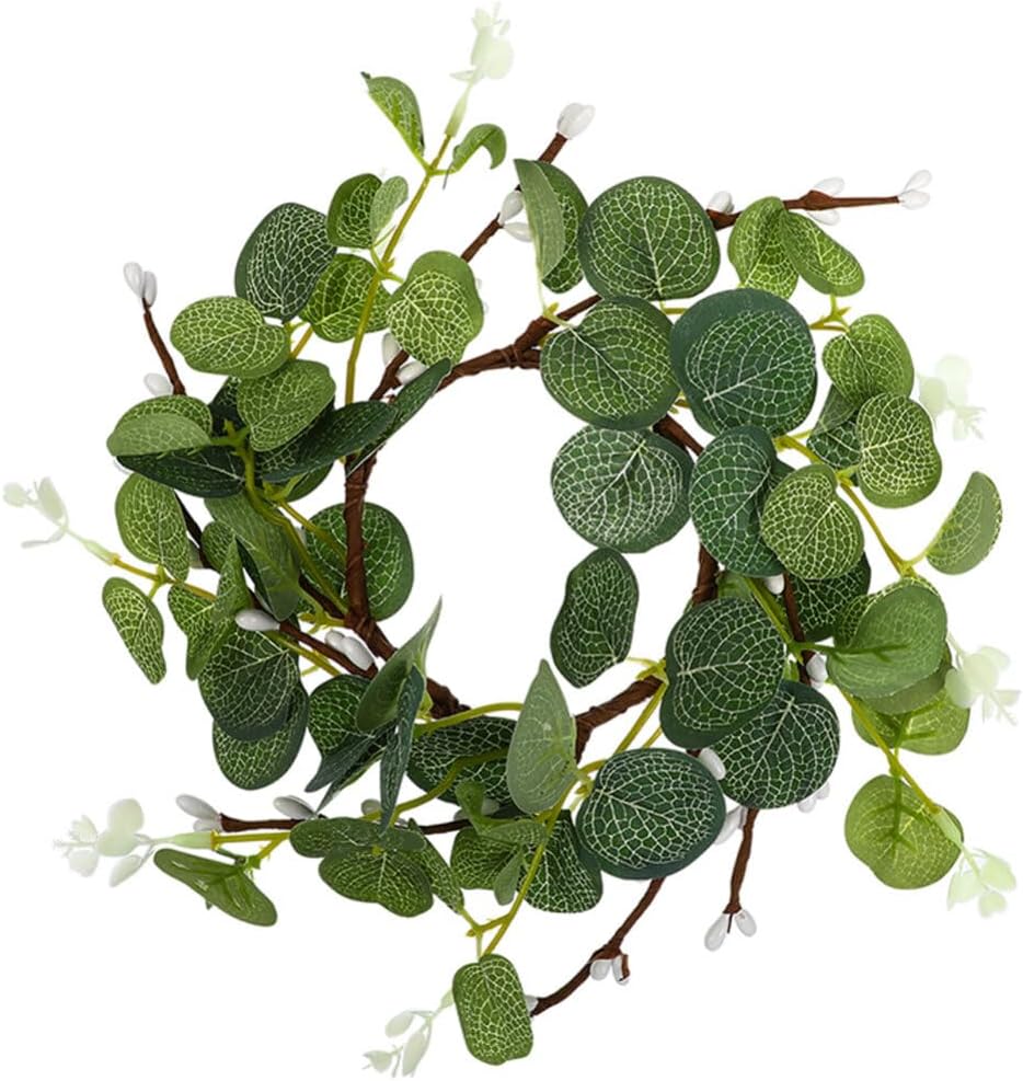 Artificial Eucalyptus Candle Wreath for Home Decor