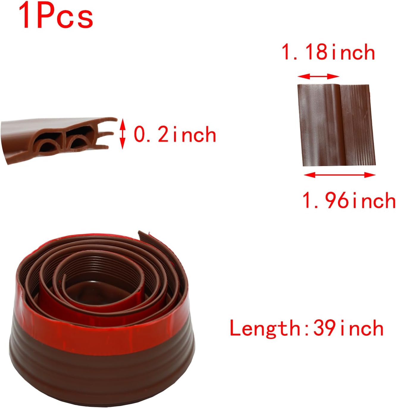 39 Inch Door Draft Stopper for Bottom of Door Brown
