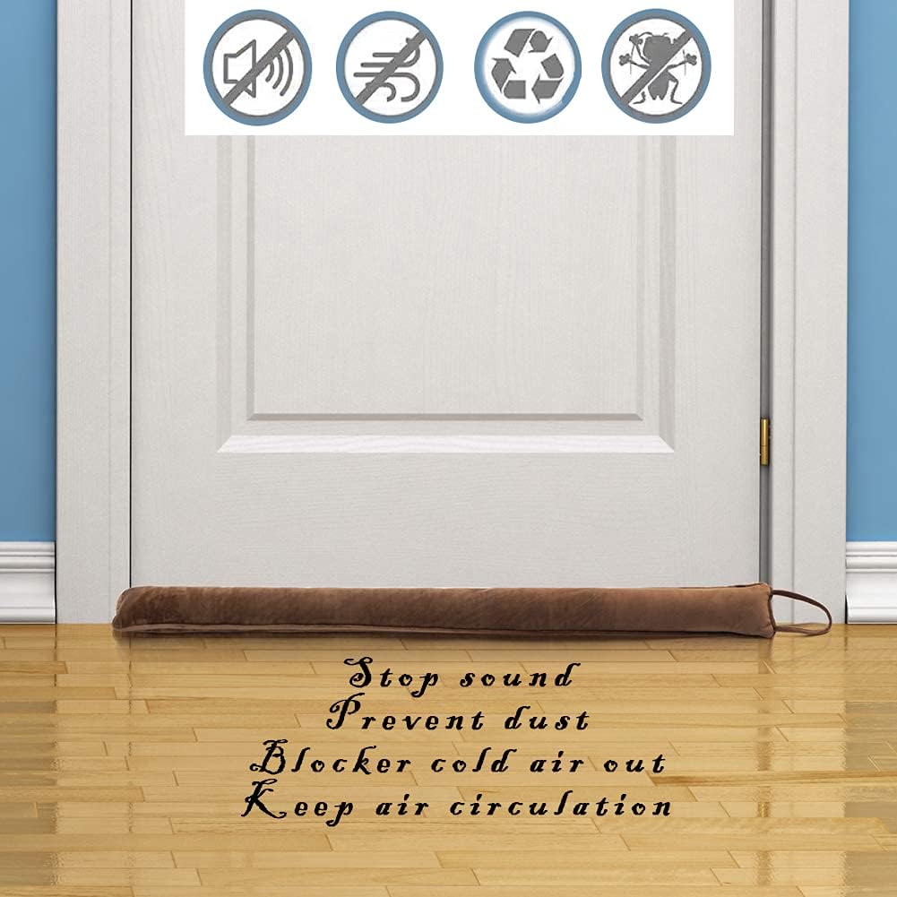 DreamQuil Under Door Snake Draft Stopper 36 Inch Brown