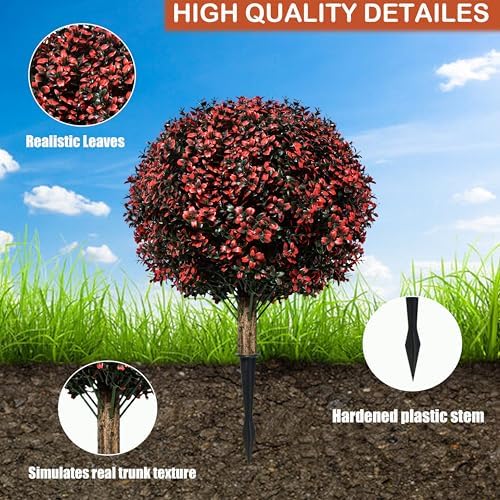 Ronyila Fall Artificial Boxwood Tree Set of 2