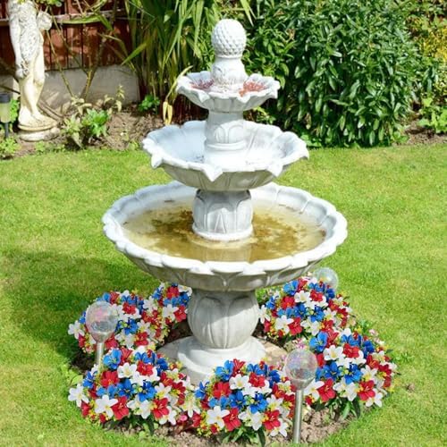 6 Bundles Patriotic Artificial Lily Flowers Red White Blue
