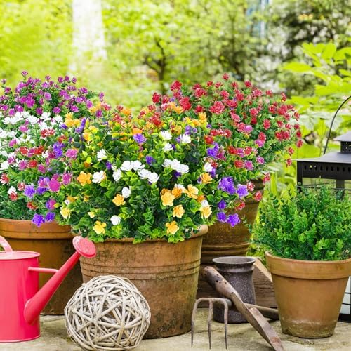 Yastouay 34 Bundle Artificial Flowers for Outdoor Decor