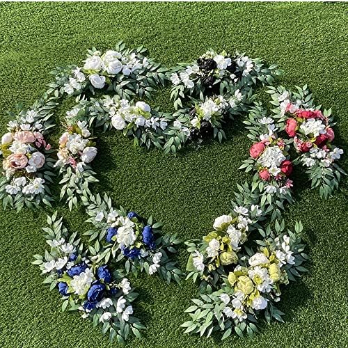 Wedding Arch Flowers 2pcs Artificial Eucalyptus and Peony Decor Set