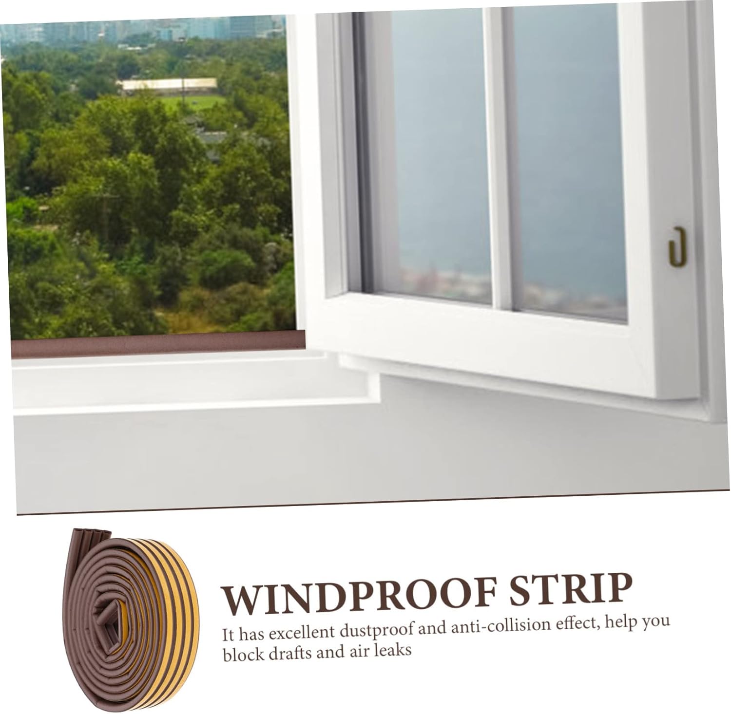 NUOBESTY Twin Door Sweeps Self Adhesive Weather Stripping