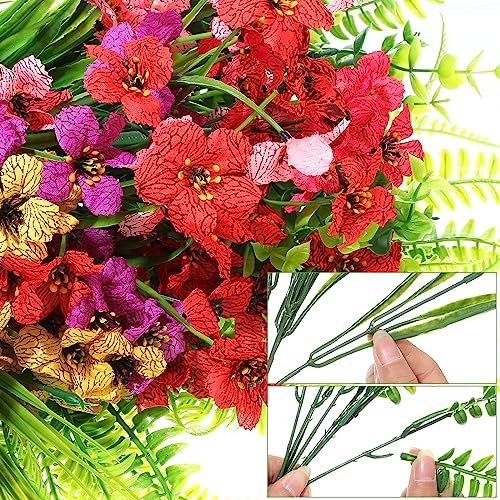 Zeyune 56 Piece Artificial Flowers for Outdoor Decor