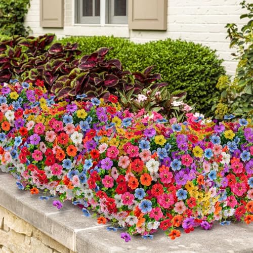 Agusbagli 72 Bundle Artificial Flowers UV Resistant