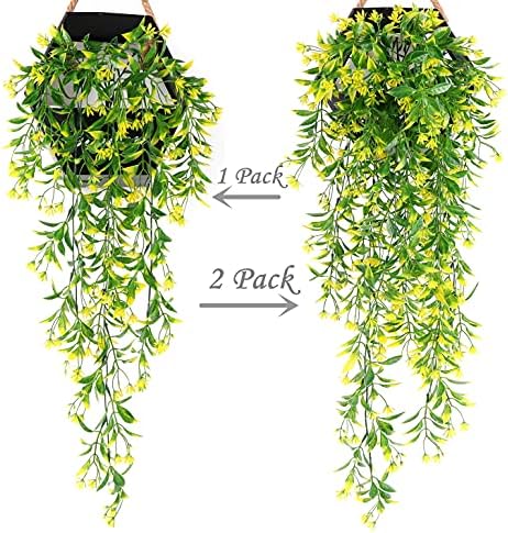 Yellow Artificial Hanging Vine Flowers Decor 4 Pack