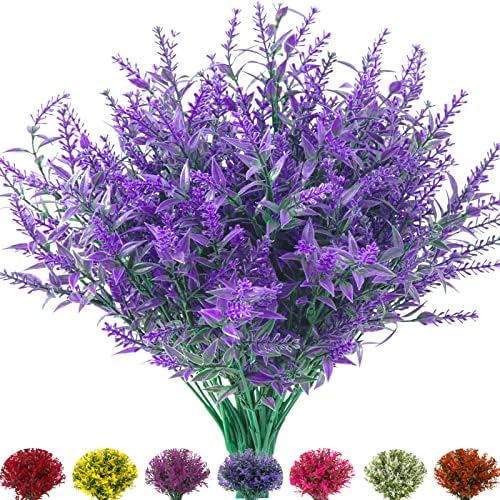NOV FIRE Artificial Lavender Flowers 10 Bundles UV Resistant