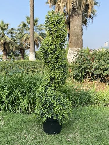 3FT Artificial Boxwood Topiary Tree Spiral Plants 2 Pack