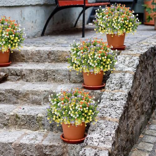 20 Bundle Artificial Flowers Set for Outdoor and Indoor
