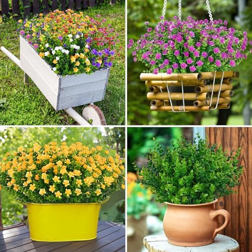 Yastouay 34 Bundle Artificial Flowers for Outdoor Decor