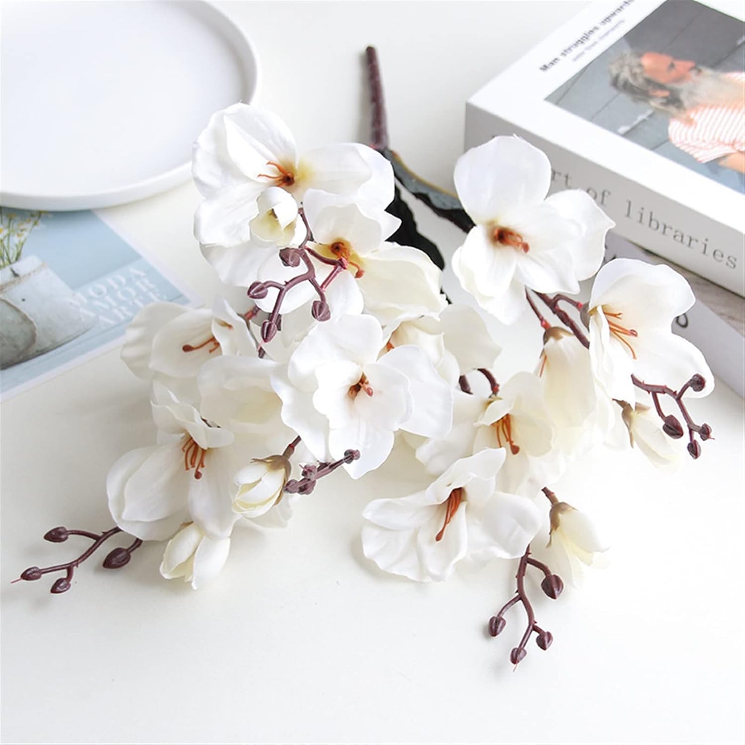 GaRcan Artificial Flowers Magnolia Silk Flower Bouquet 20 Heads