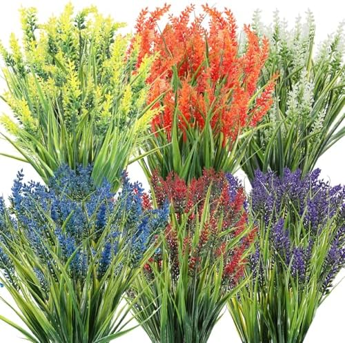 24 Bundles Artificial Flowers for Outdoor Decor