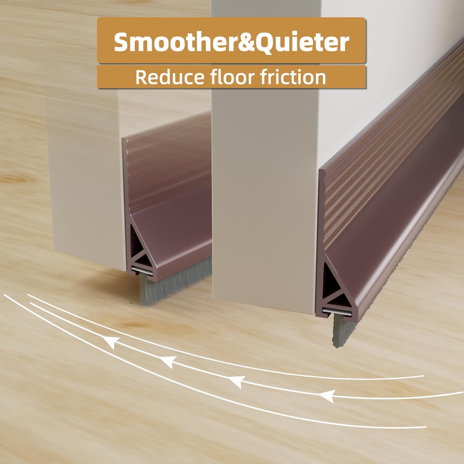 39 Inch Door Draft Stopper with Brush Strong Adhesive