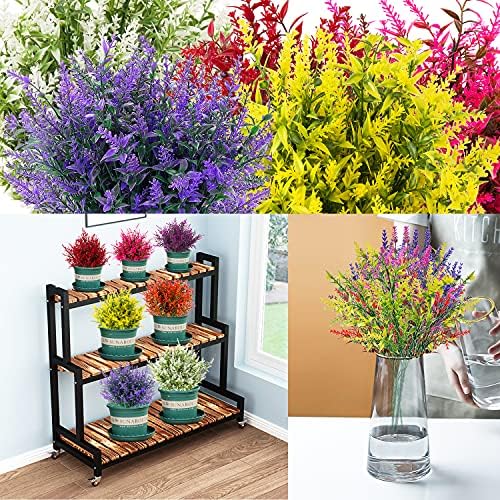 NOV FIRE Artificial Lavender Flowers 10 Bundles UV Resistant