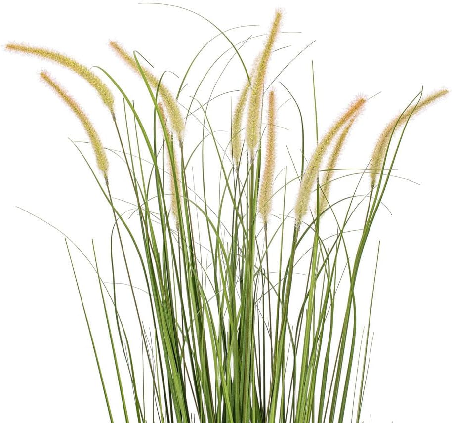 Vickerman 60 Inch Artificial Green Grass with Iron Pot Decor