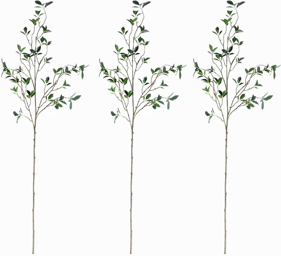 3PCS Artificial Ficus Plant Branches 433 Inch Vase Decor