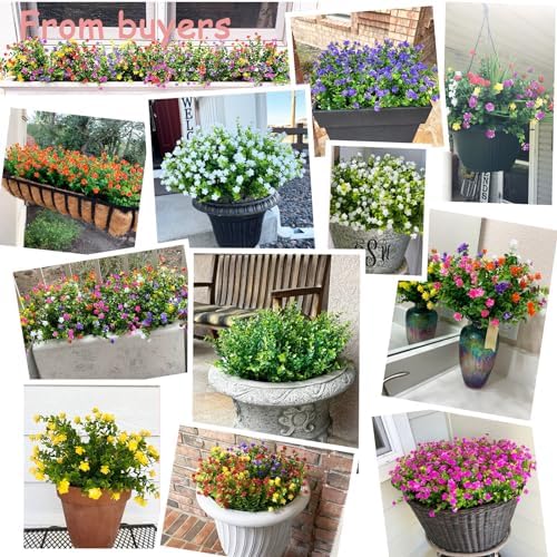 Yastouay 34 Bundle Artificial Flowers for Outdoor Decor