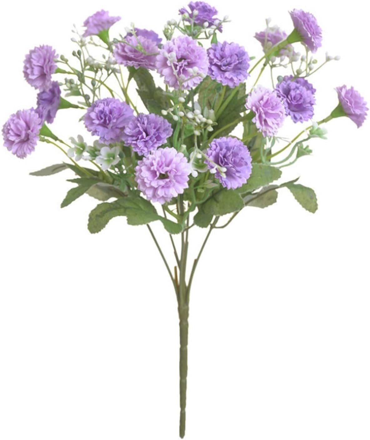 GaRcan Artificial Flowers 20 Head Bunch Lilac Carnations