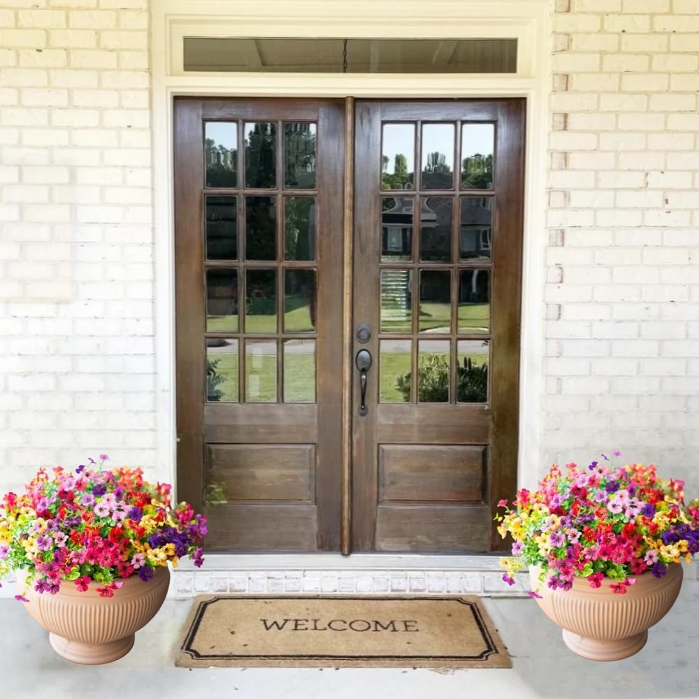 12 Bundle Artificial Flowers for Outdoor Decor