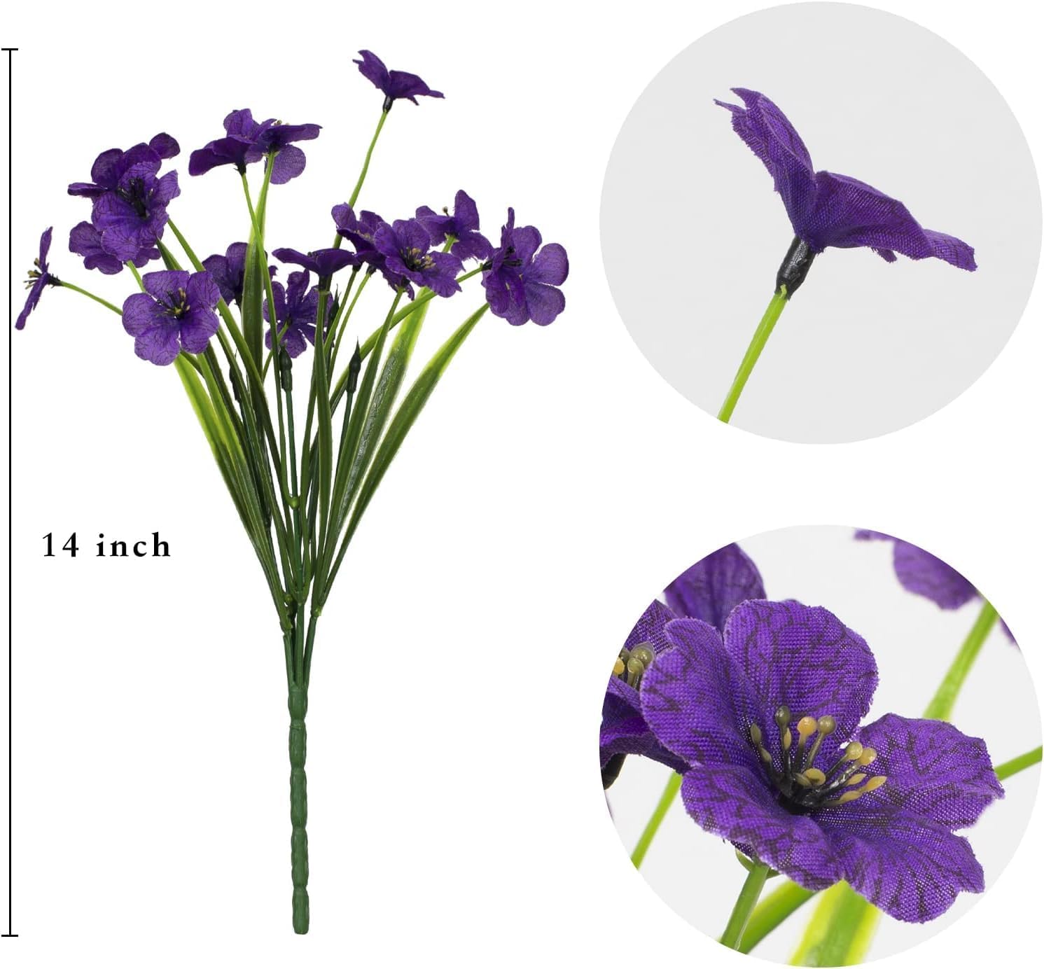 21 Bundles Artificial Flowers No Fade Outdoor Decor