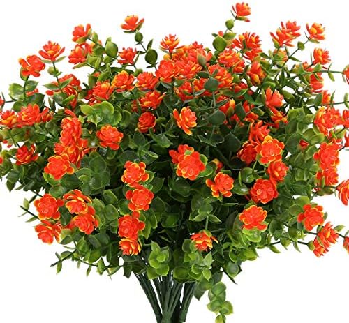 6 Bundles Artificial Flowers Fake Greenery UV Resistant